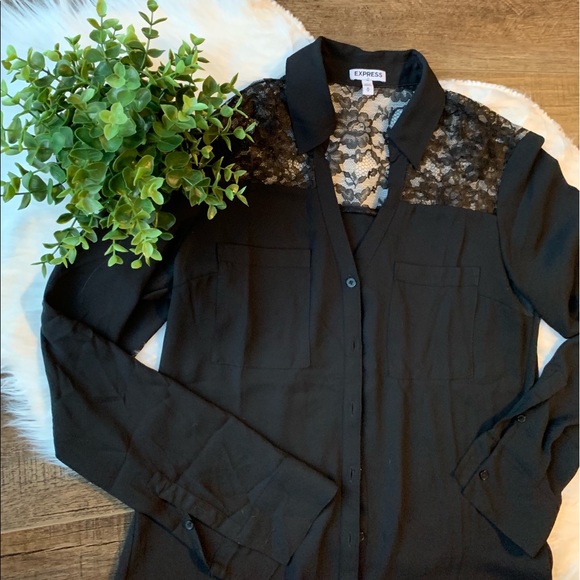 Express Tops - ❤️ SOLD Express lace button down shirt